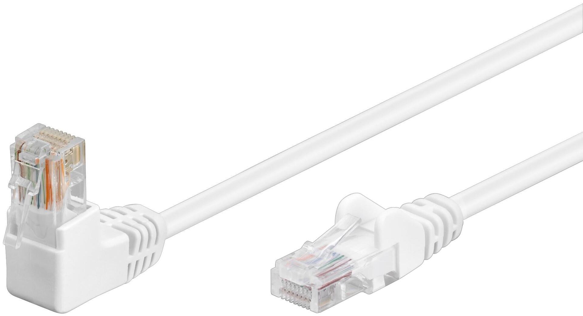 Cavo di rete Patch Connettore Angolato 90° CCA Cat. 5e UTP 5m Bianco