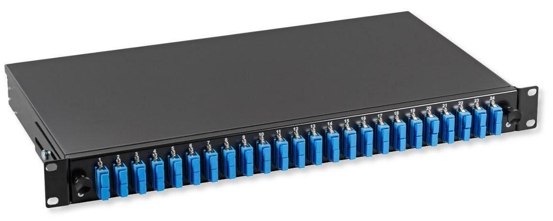 Cassetto Ottico 19'' con 24 bussole SC Duplex Monomodale Nero