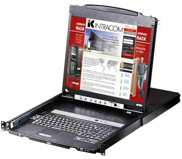 Switch KVM USB-PS2 VGA 16 Porte LCD 19'' e Porta USB Dual Rail, CL5816N