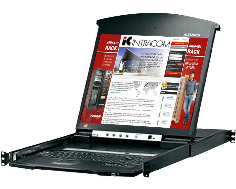 Switch KVM Cat.5E/6 a 8 porte con LCD 19'' Dual Rail, KL1508AN