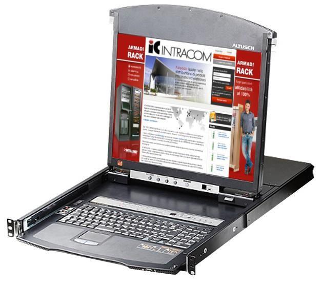 Switch KVM Cat.5E/6 Over IP a 8 porte con LCD 19'' Dual Rail, KL1508AIN