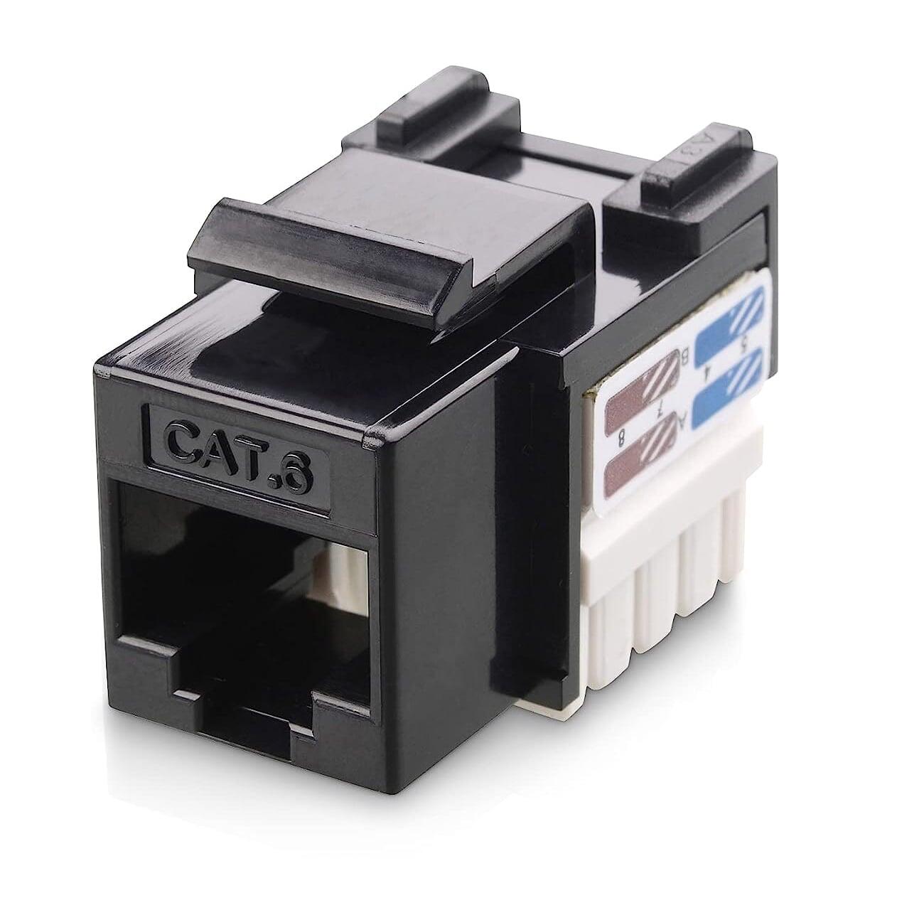 Frutto Keystone RJ45 Cat.6 UTP IDC 90° Nero