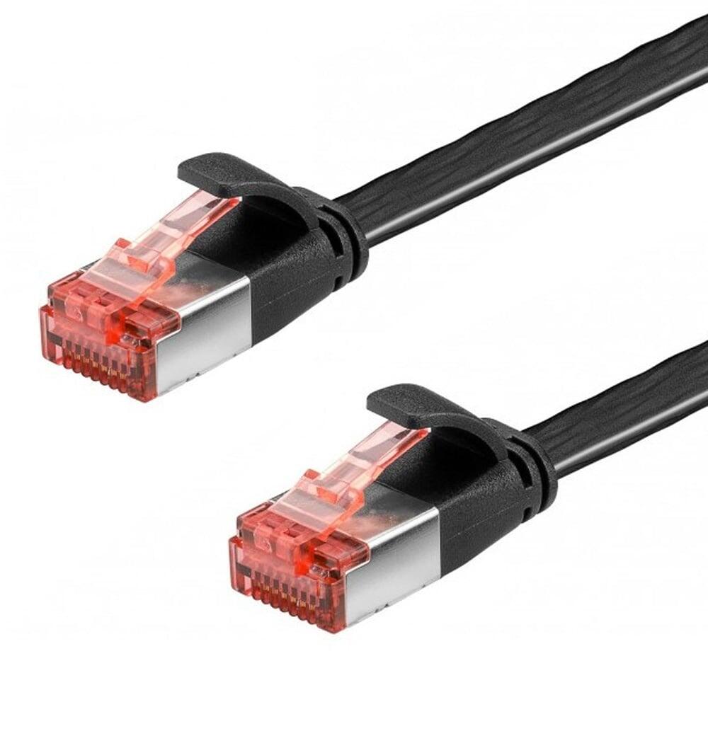 Cavo di Rete Patch Piatto in Rame Cat.6 U/FTP 2,0m Nero