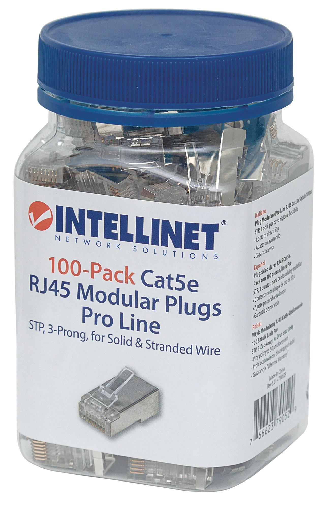 Confezione 100 Plug Modulari Pro Line RJ45 Cat.5e STP