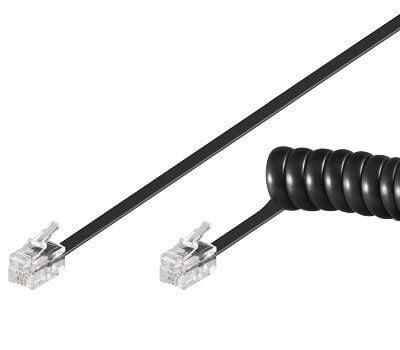 Cavo telefonico spiralato 4mt RJ10 4P4C Nero