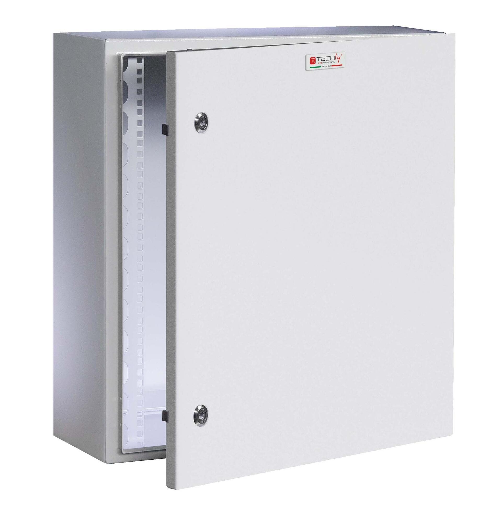 Armadio Rack 19'' a muro 13U grigio IP65 porta cieca prof. 200mm