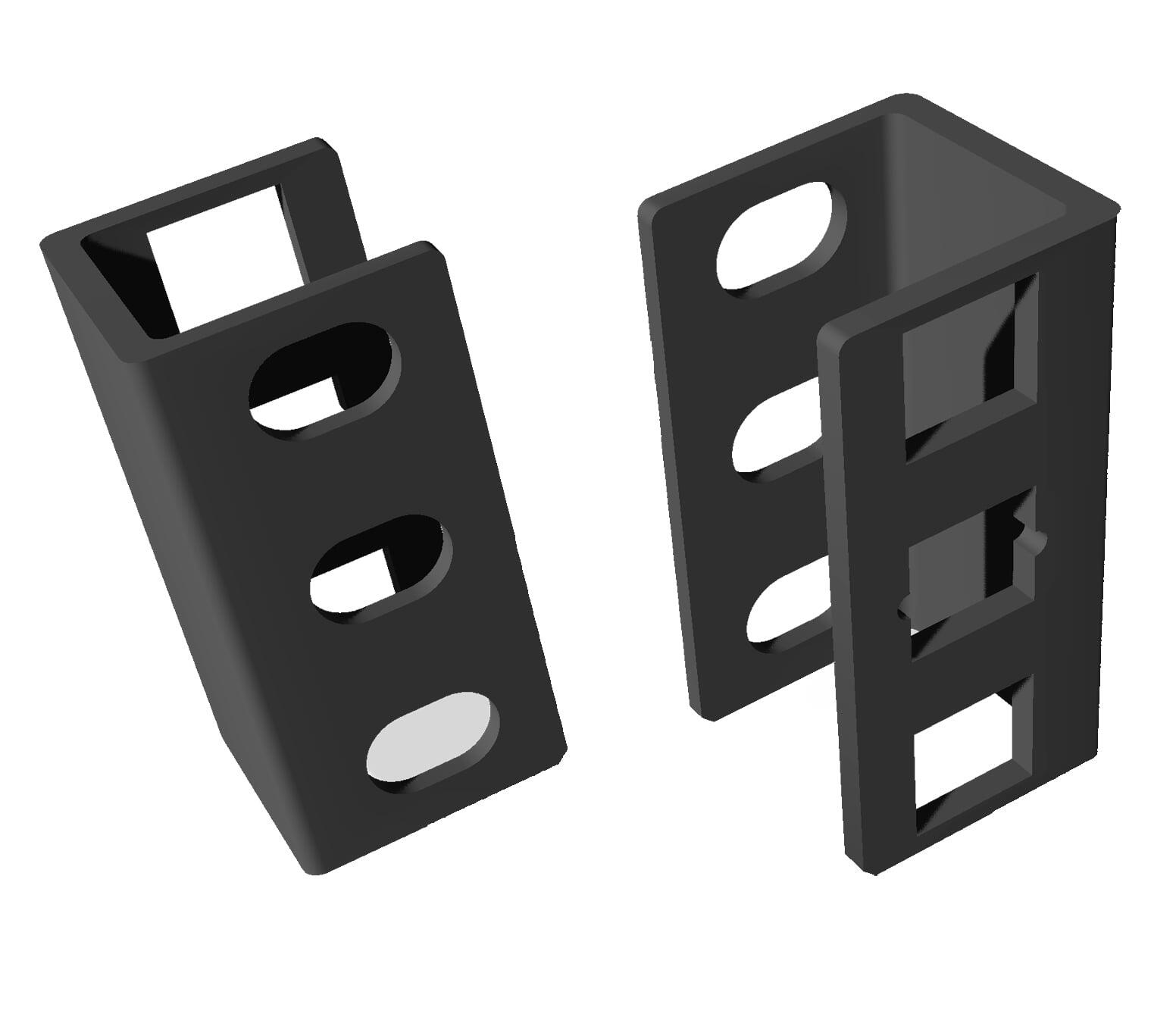 Coppia di Adattatori di Profondità Guide per Rack 1U