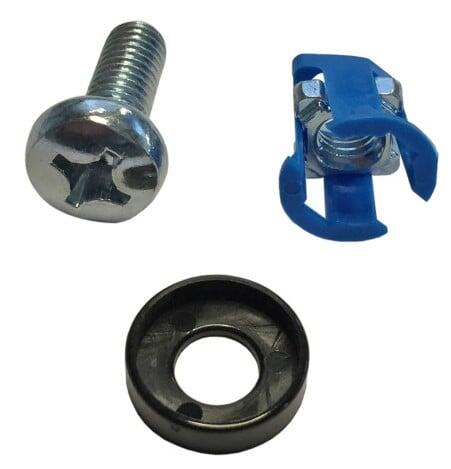 Kit Set 50 Viti, 50 Dadi prigionieri e 50 Rondelle per Montaggio Rack Silver