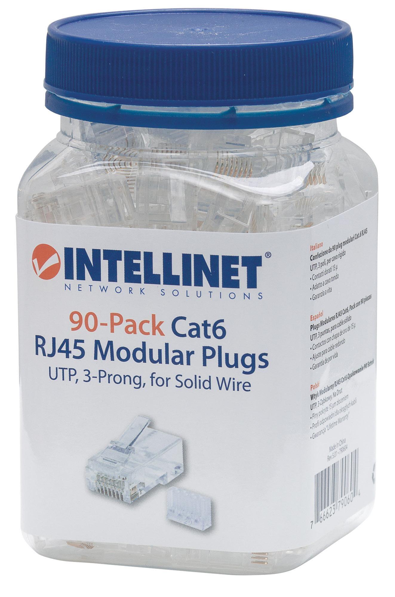 Confezione da 90 Plug Modulari Cat.6 RJ45 UTP