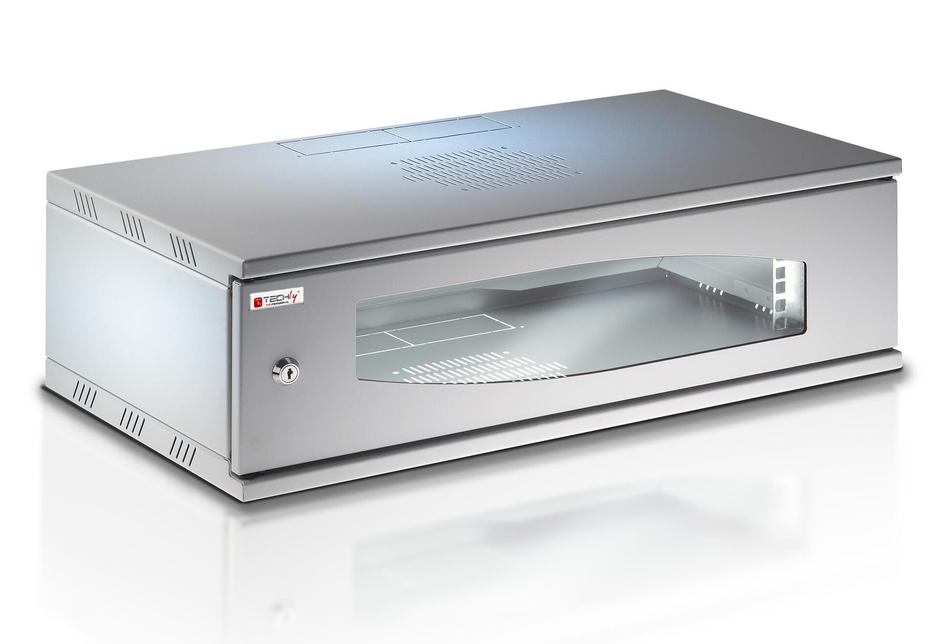 Armadio Rack 19'' a Muro 3U prof. 320 Grigio Assemblato