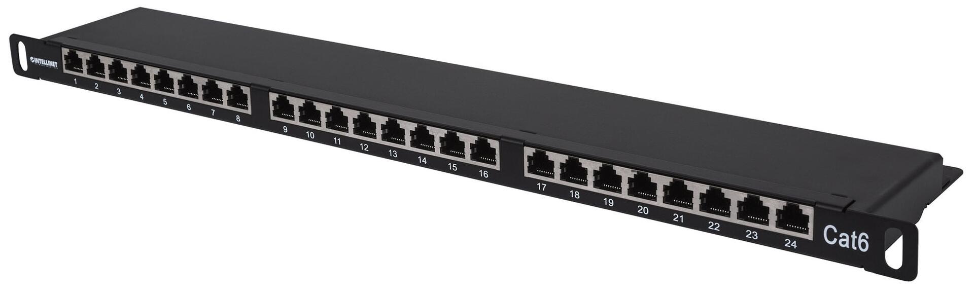 Pannello Patch 24 posti 19'' 0.5U Cat6 FTP Nero