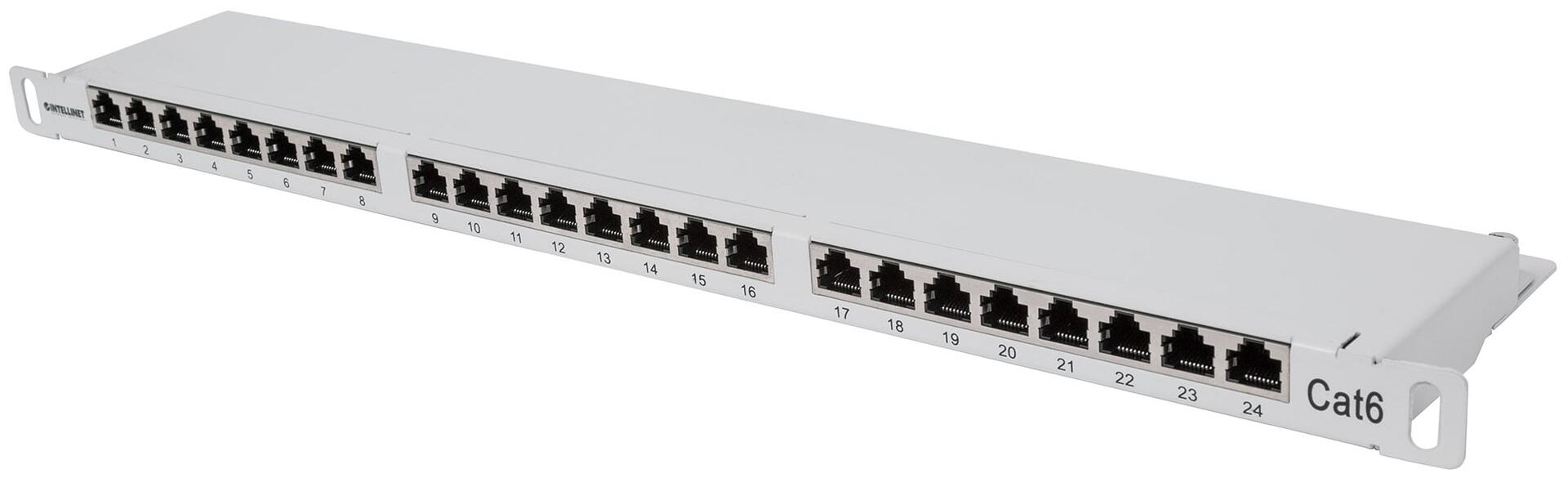Pannello Patch 24 posti 19'' 0.5U Cat6 FTP Grigio