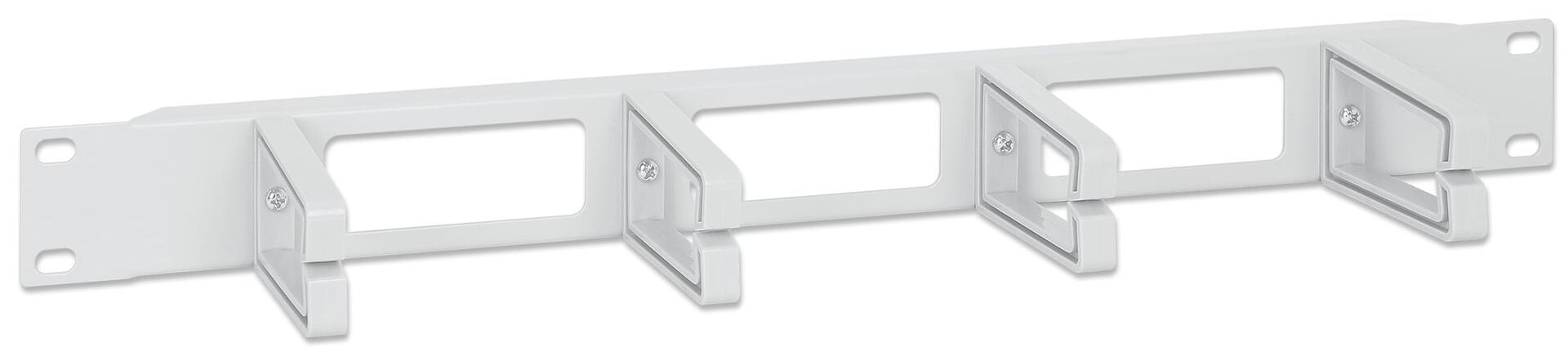Pannello Passacavi 19'' 4 anelli in plastica 1U Grigio