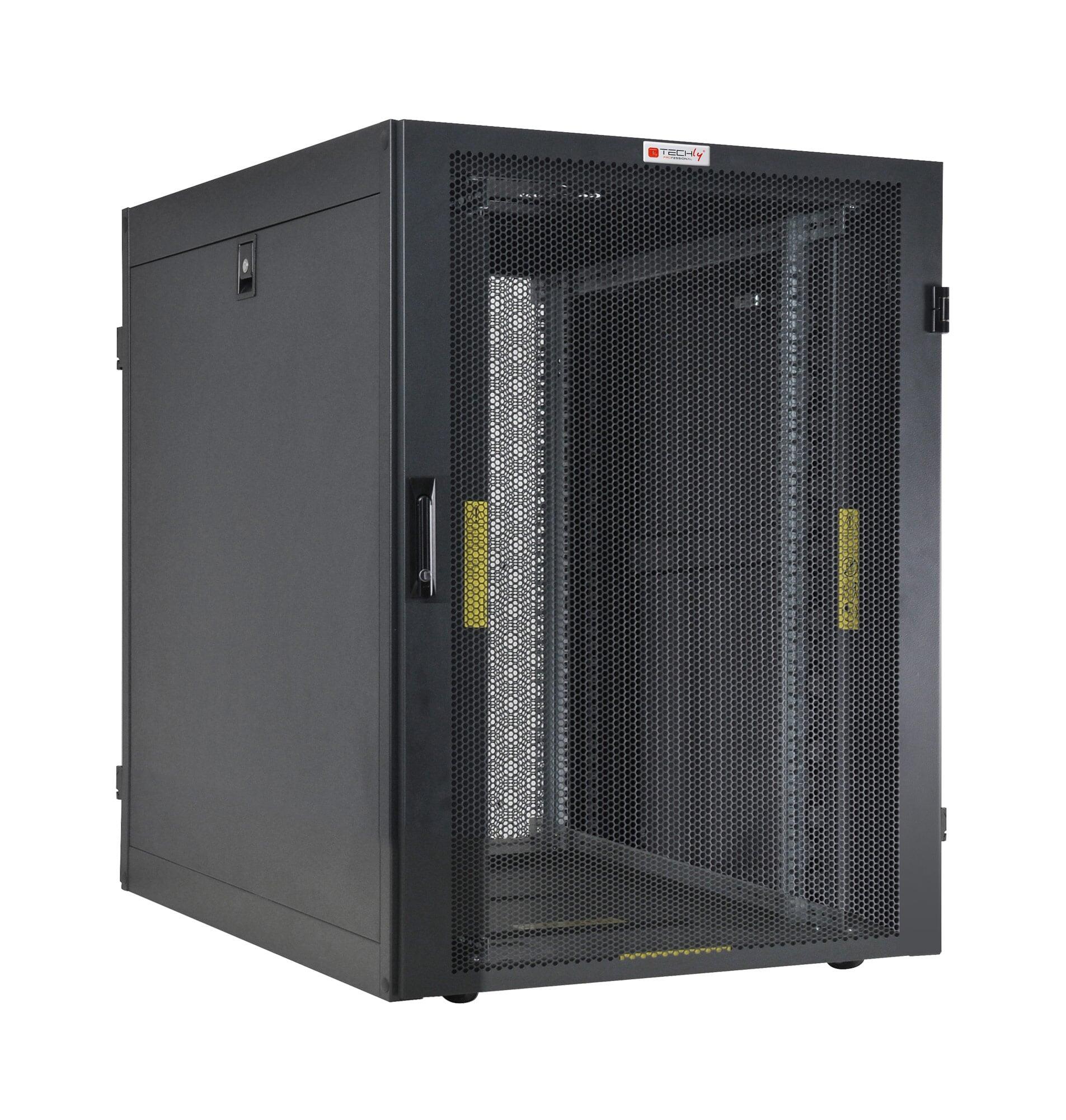 Armadio NetRack 19'' 600x1000 24 Unità Ventilato Nero da Assemblare