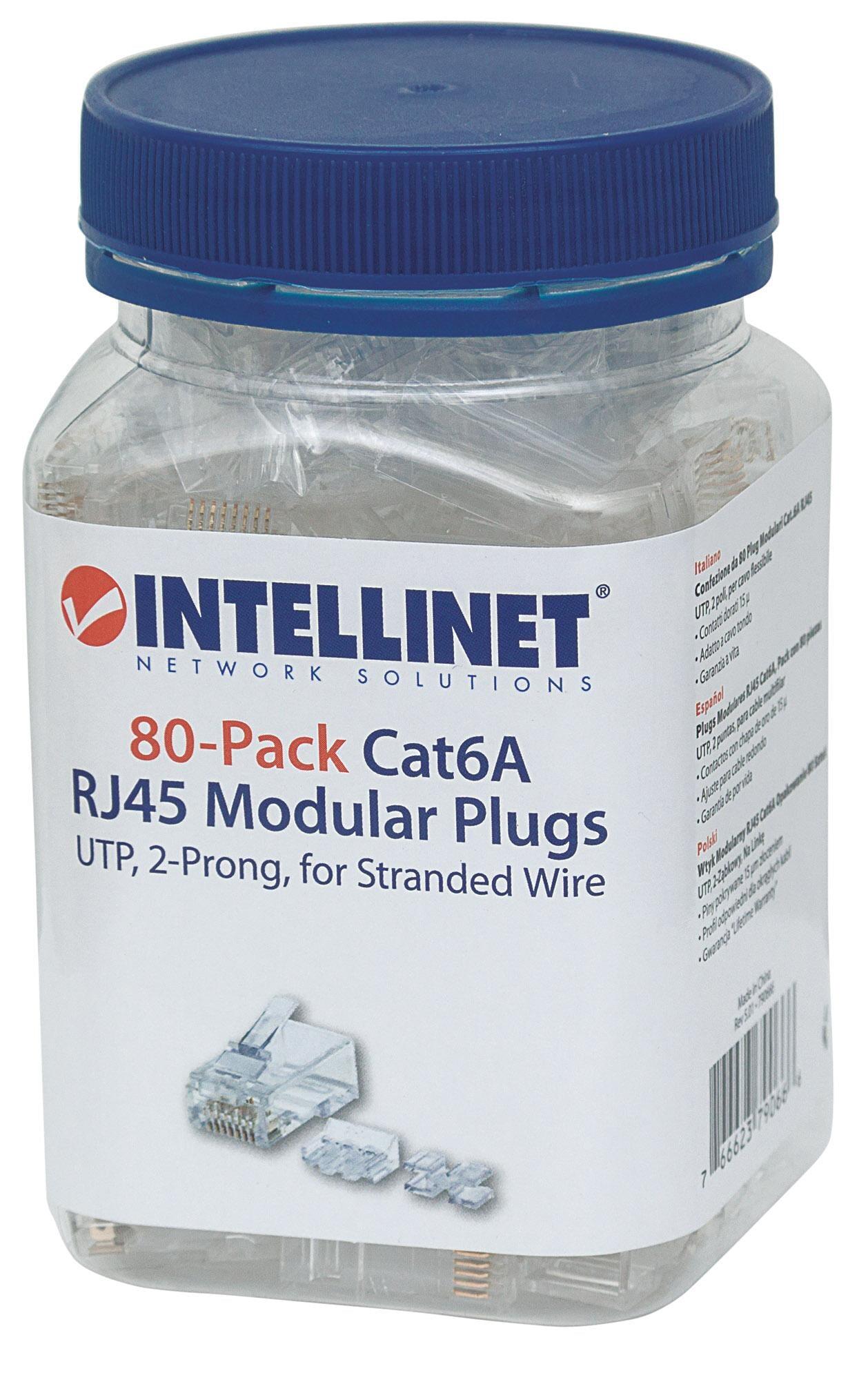 Confezione da 80 Plug Modulari Cat.6A RJ45 UTP