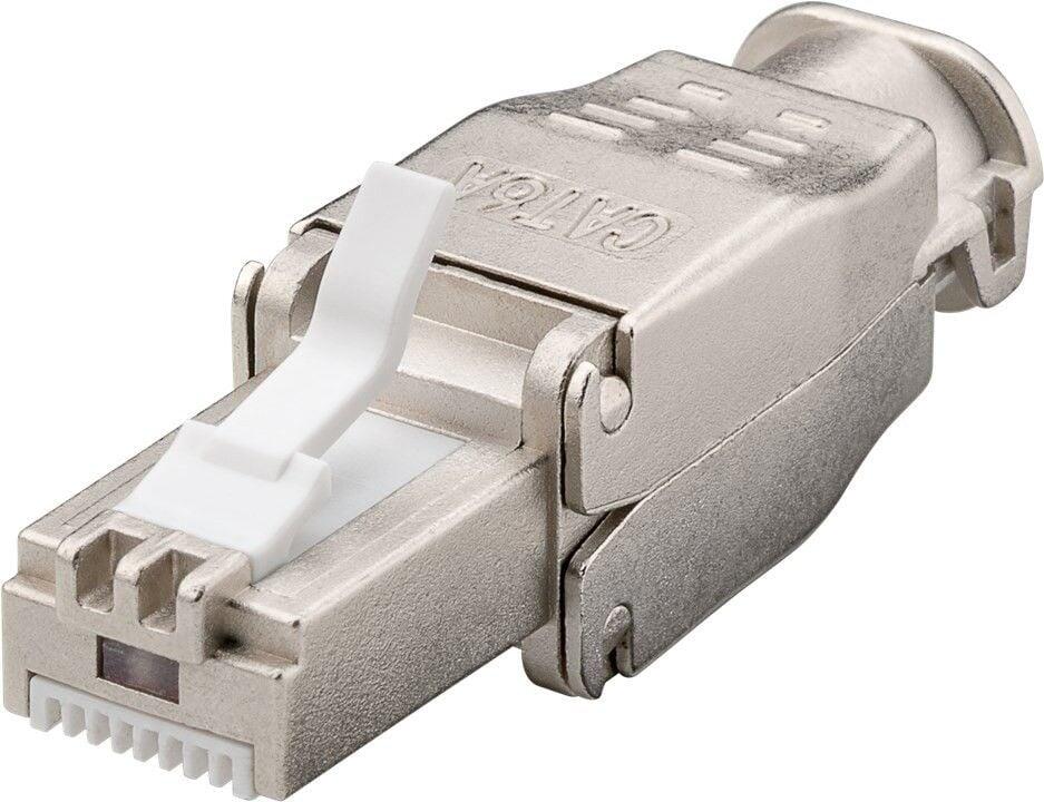 Plug RJ45 Cat.6A Schermato STP Tooless con fermacavo