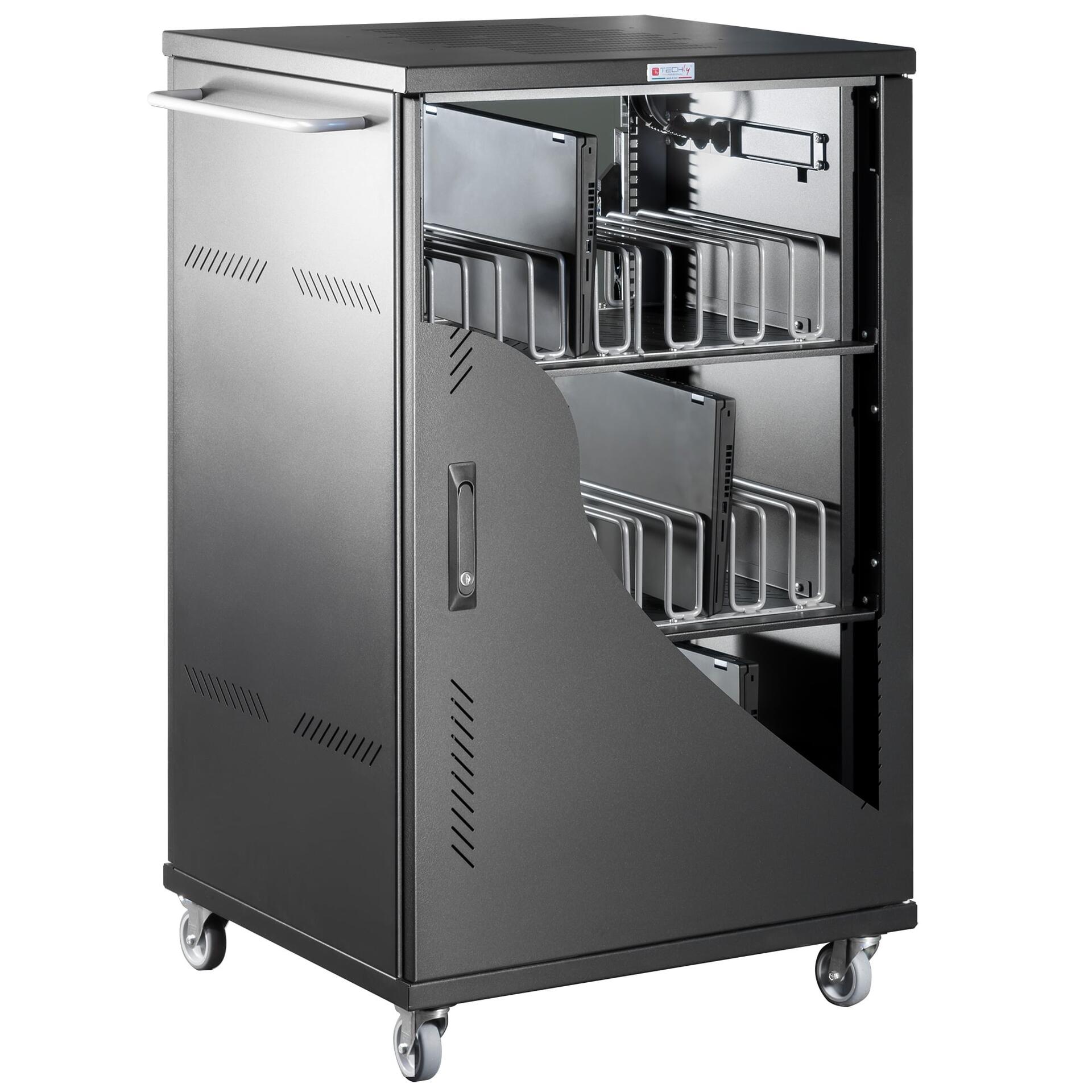 Carrello Stazione di Ricarica 36 Notebook Tablet o Smartphone Nero