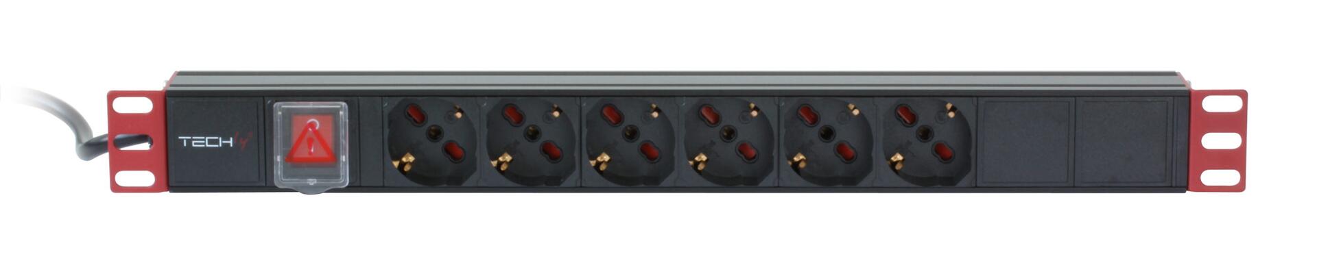 Multipresa 6 Posti da Rack 19'' con Interruttore Spina Italiana 1U