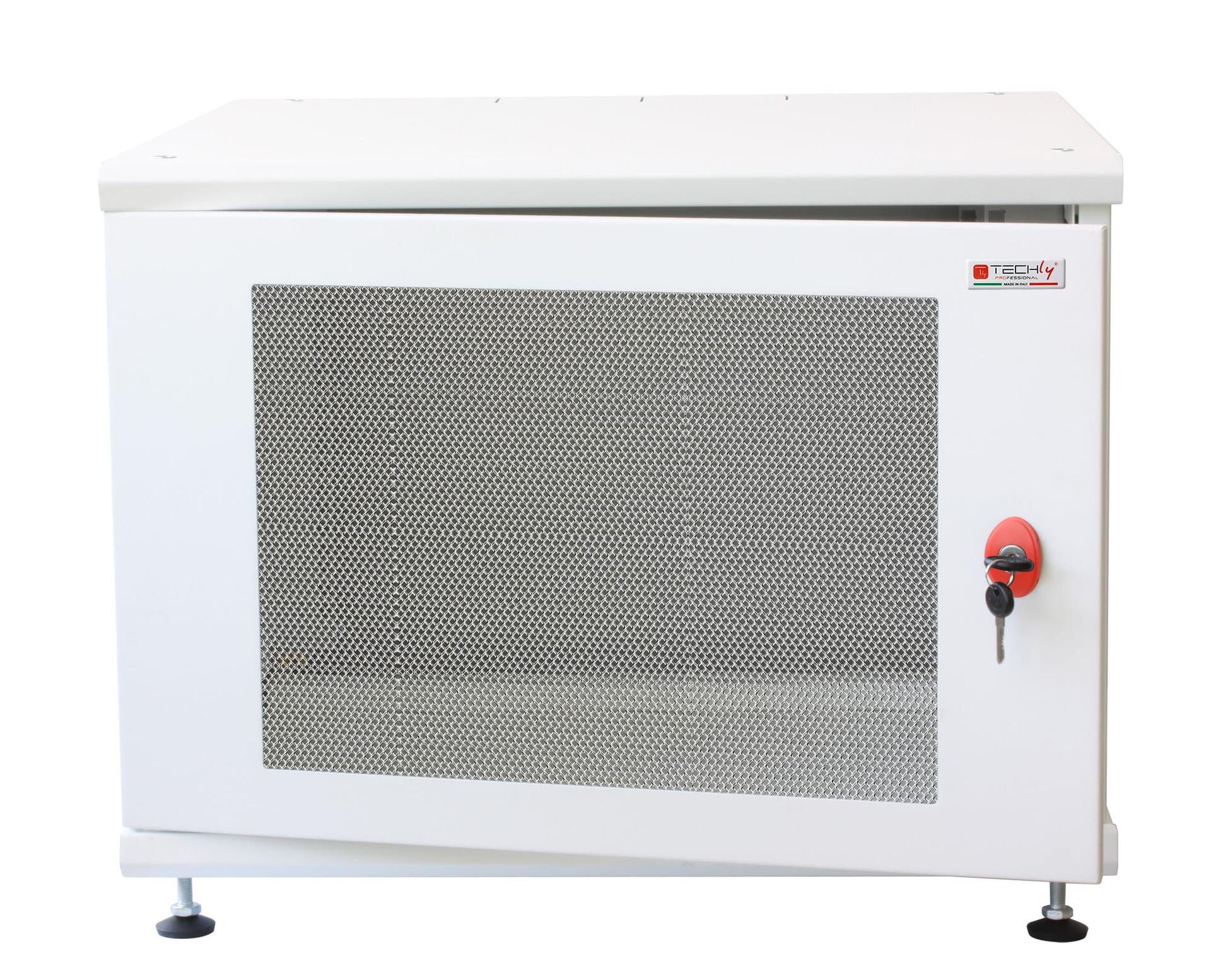 Armadio Rack 19'' ideale per Accumulatori Fotovoltaico 8U P600mm Bianco