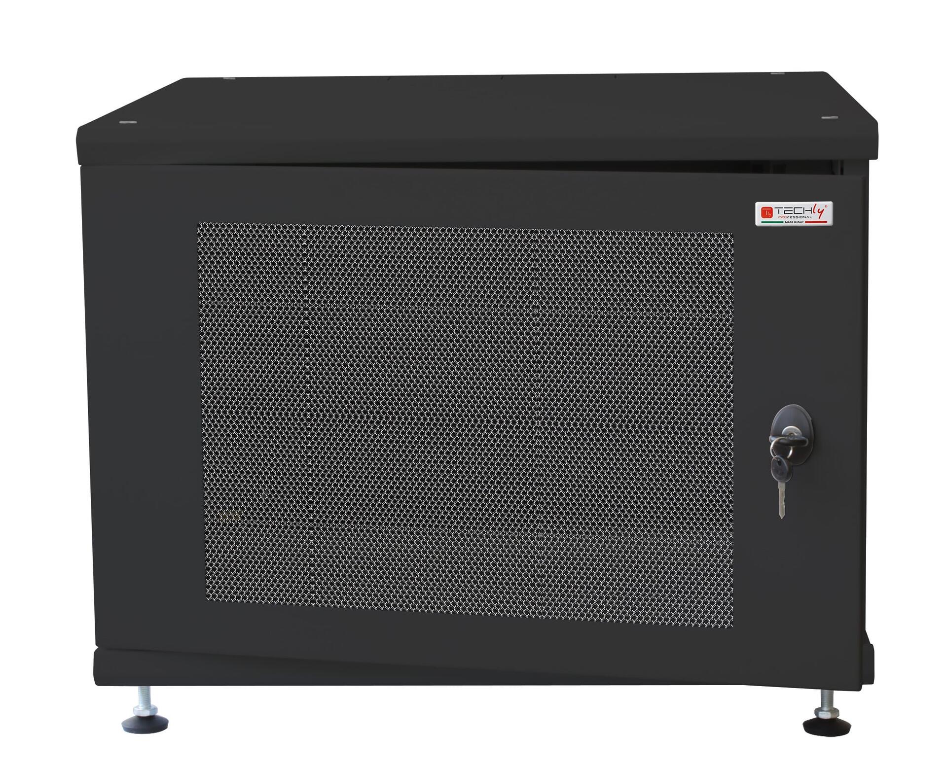 Armadio Rack 19'' ideale per Accumulatori Fotovoltaico 8U P600mm Nero