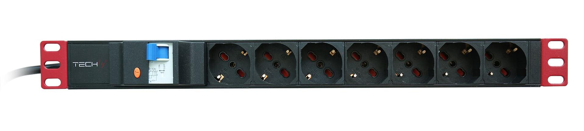 Multipresa 7 Posti da Rack 19'' con Protezione da Dispersioni Spina Italiana 1U