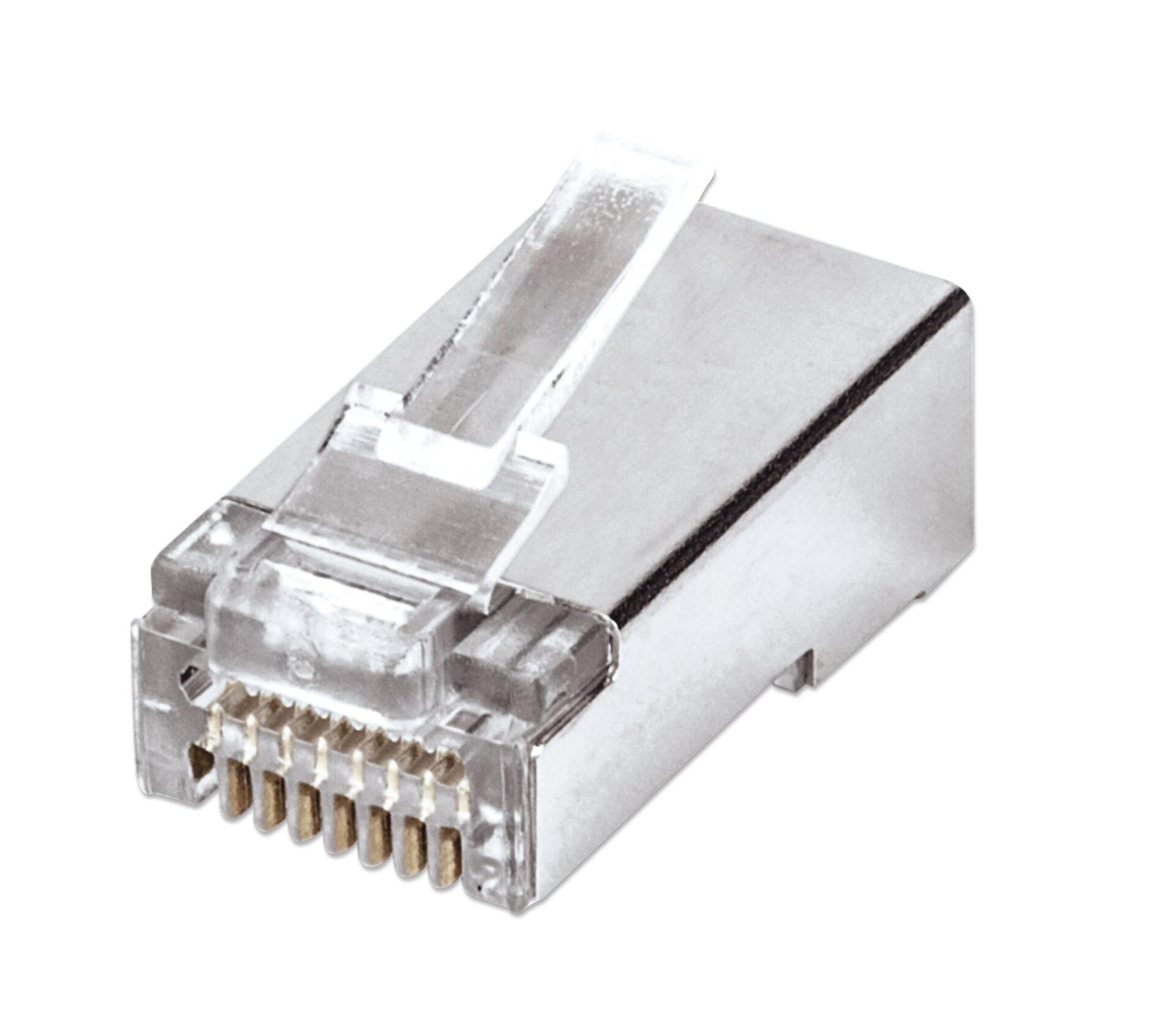 Confezione 100 Plug modulari RJ45 passanti Cat5e FastCrimp