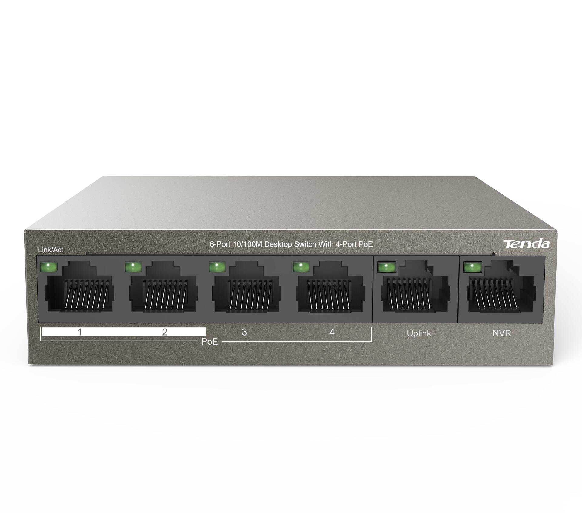 Switch Desktop 6 porte 10/100M con 4 Porte PoE 63W, TEF1106P-4-63W