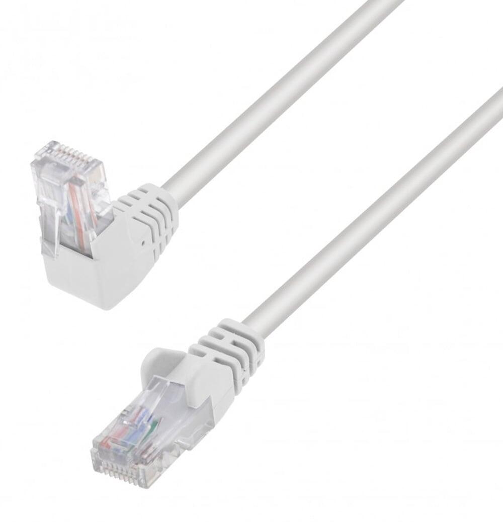 Cavo di Rete Patch Connettore Angolato 90° CCA Cat. 5E UTP 5m Bianco