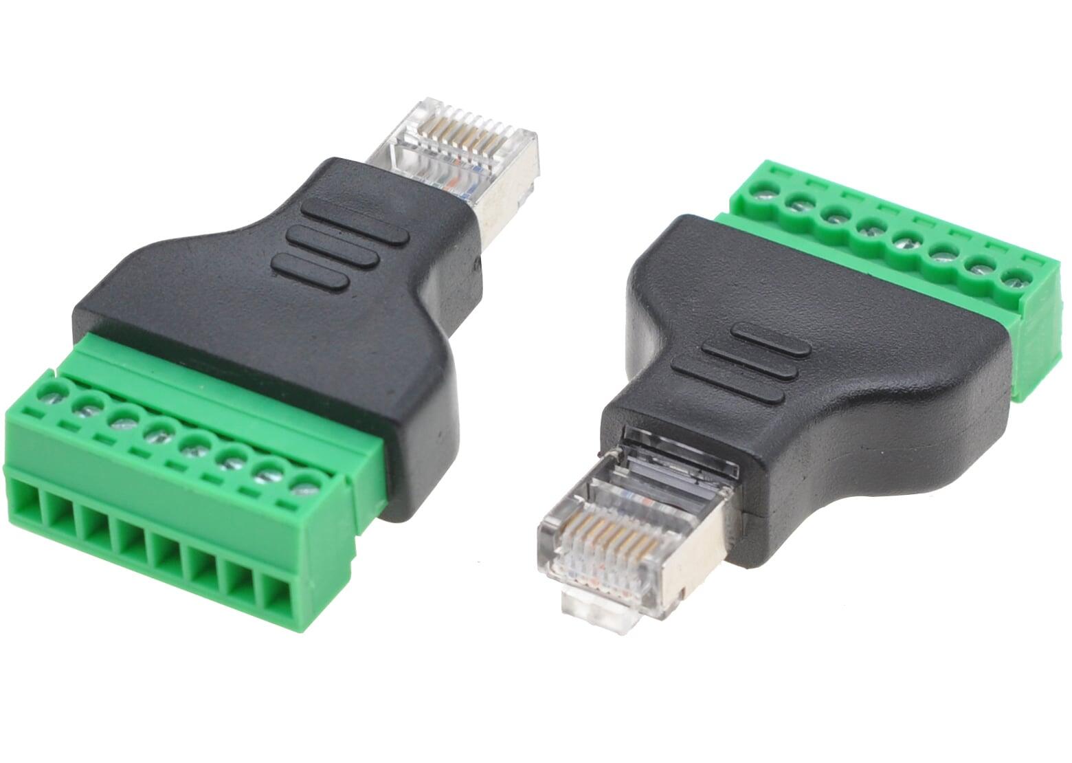 Adattatore Connettore RJ45 Maschio Terminal Block 8 pin