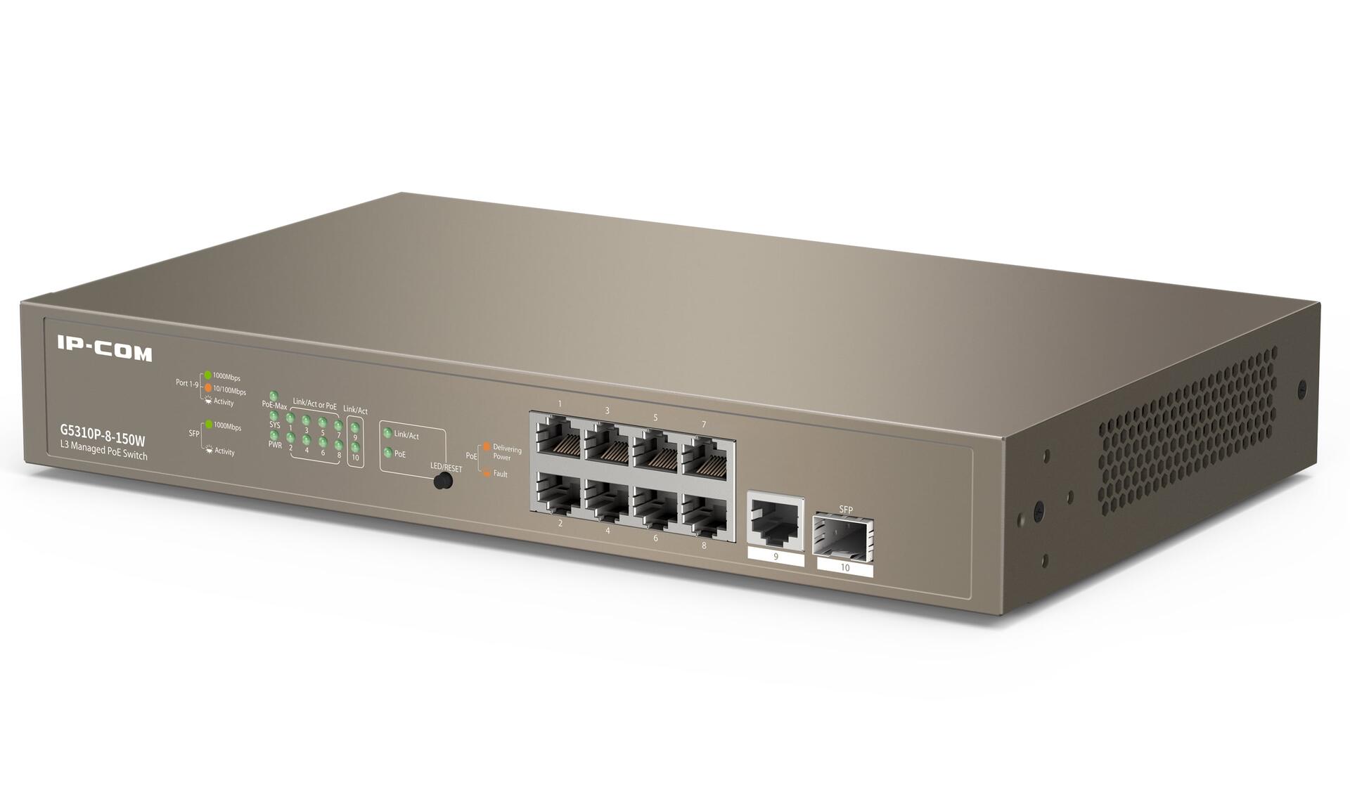 Switch Managed Ethernet Layer 3 Cloud PoE 9p Gigabit 1 SFP 130W, G5310P-8-150W