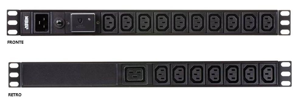 Multipresa Rack PDU 1U 17p IEC-C13 1p C19 Protezione Sovratensione
