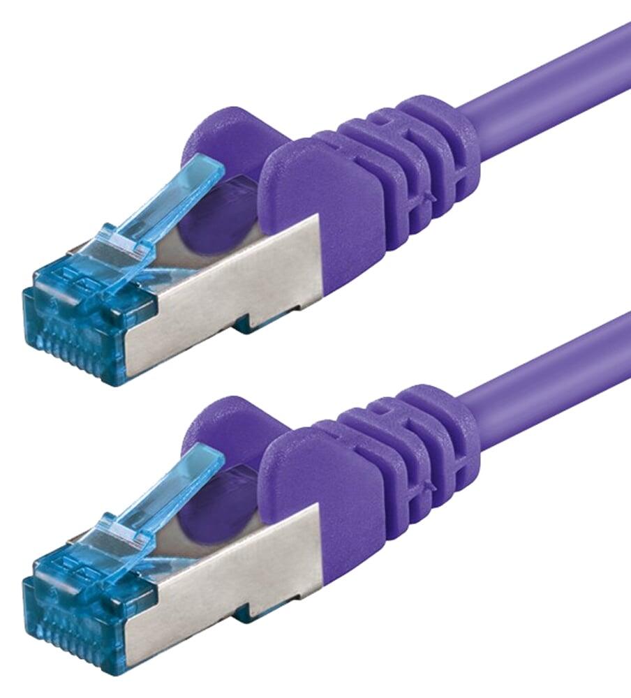 Cavo di Rete Patch in Rame Cat. 6A S/FTP LSZH 1 m Viola