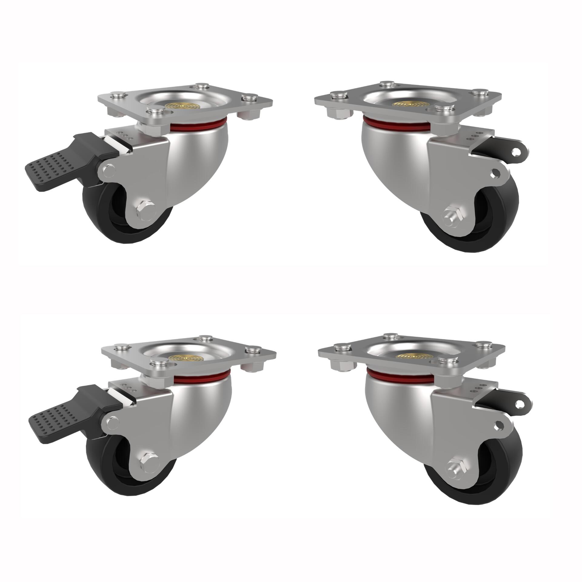 Kit 4 Ruote a 4 Punti di Fissaggio per Armadi Server Serie EN