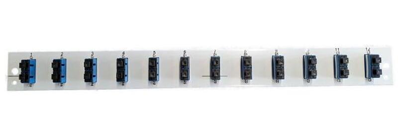 Pannello Frontale per Cassetto Ottico 1U 12 SC Duplex/LC OS2 Grigio