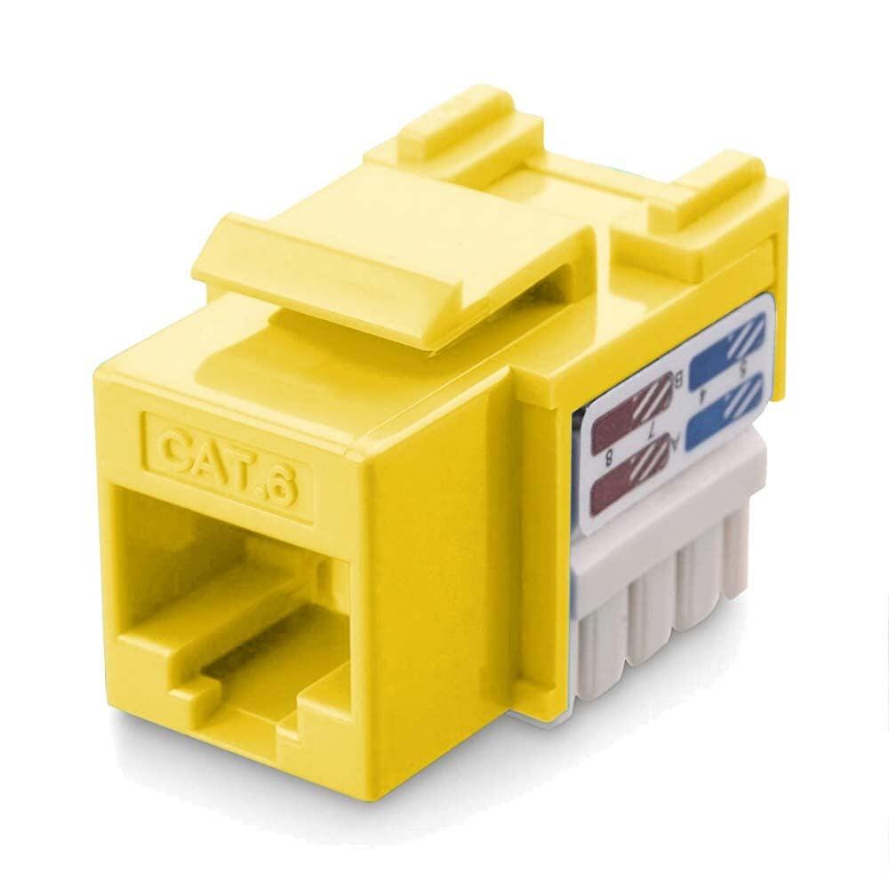Frutto Keystone RJ45 Cat.6 UTP IDC 90° Giallo
