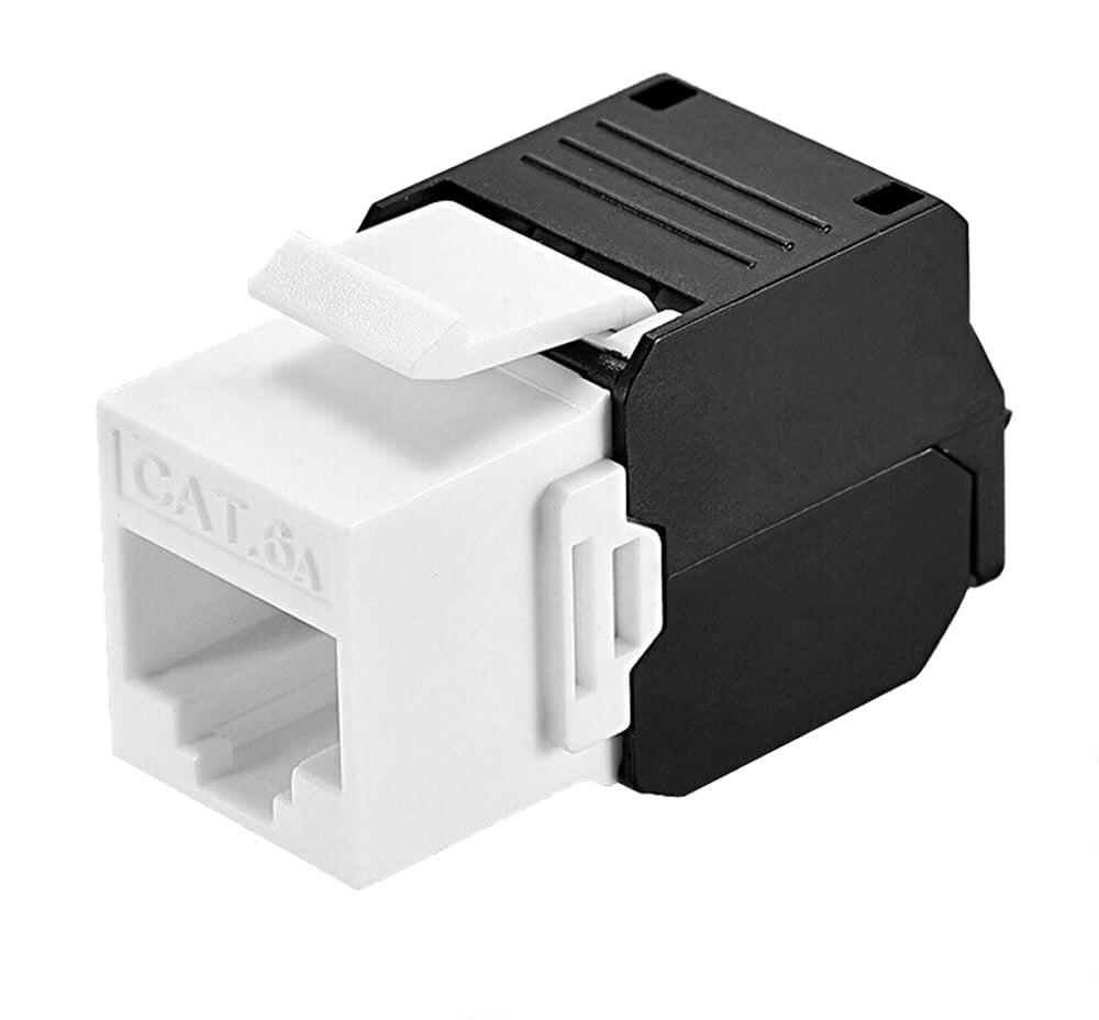 Frutto Keystone RJ45 Cat.6A UTP Tool-Free Bianco Nero
