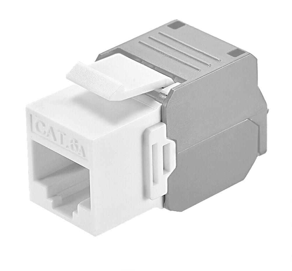 Frutto Keystone RJ45 Cat.6A UTP Tool-Free Bianco Grigio