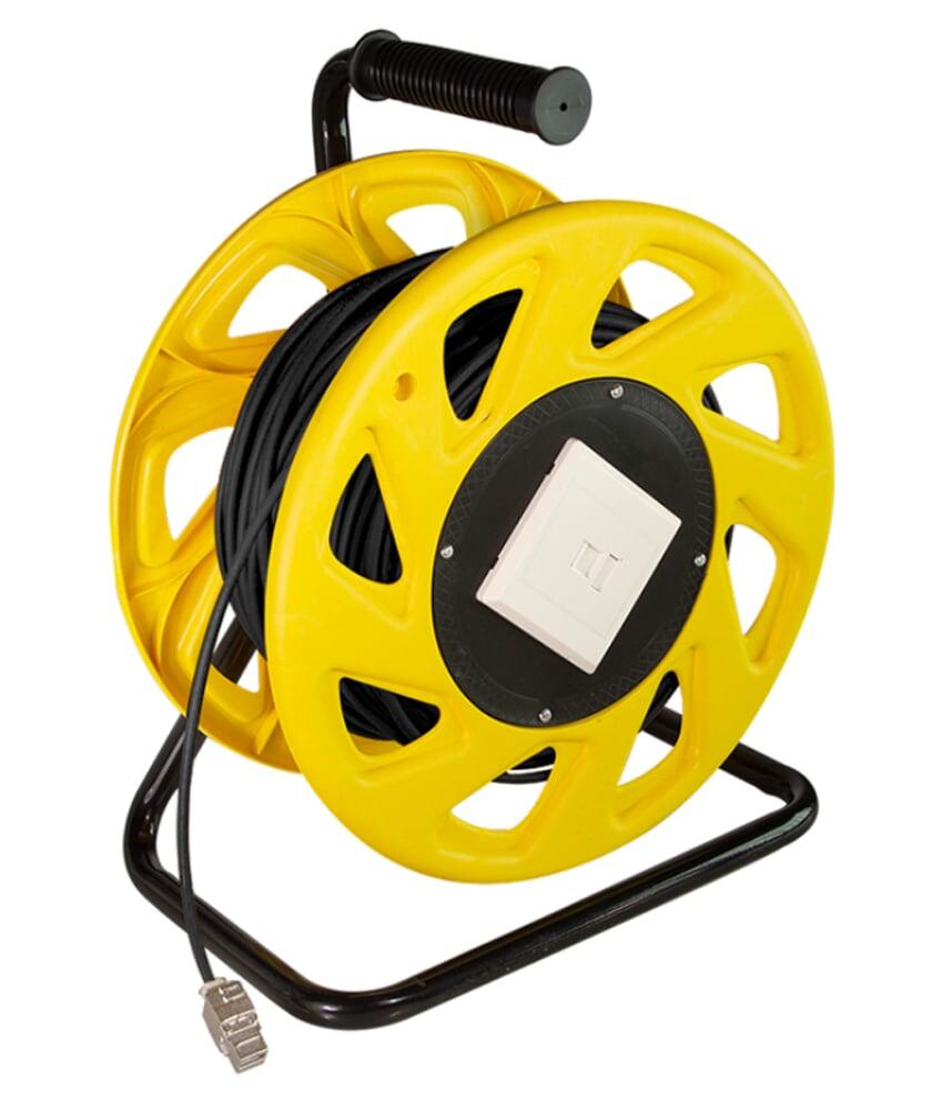 Cavo Patch Cat.7 Plug RJ45 S/FTP TPE con Avvolgicavo 60m Nero