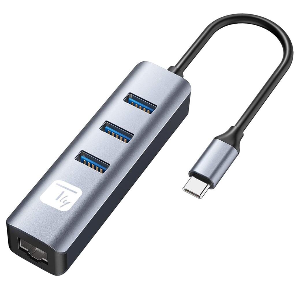 Adattatore Convertitore USB-C™ a RJ45 Gigabit con Hub 3 Porte USB 5 Gbps
