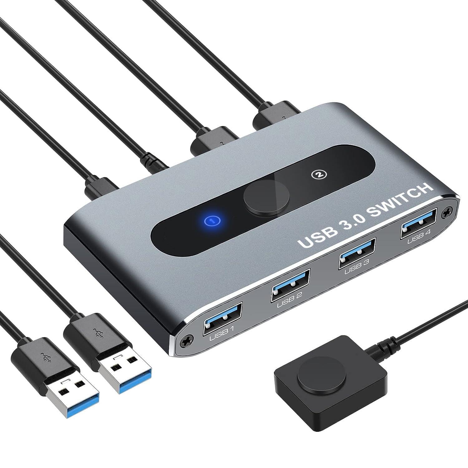 Switch USB 3.0 per 2 PC in 4 out
