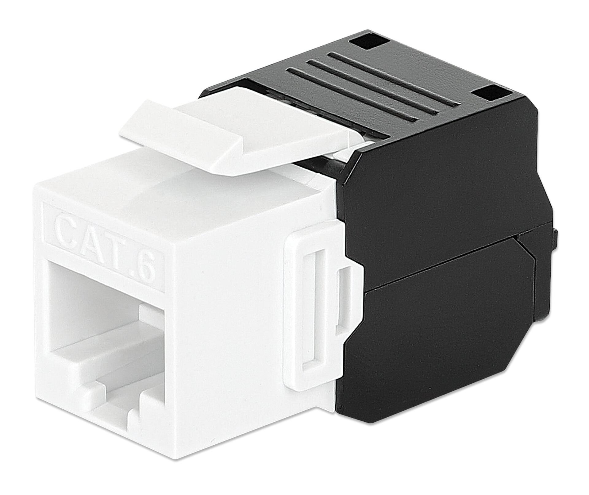 Frutto Keystone RJ45 Cat.6 UTP Tool-Free Bianco Nero