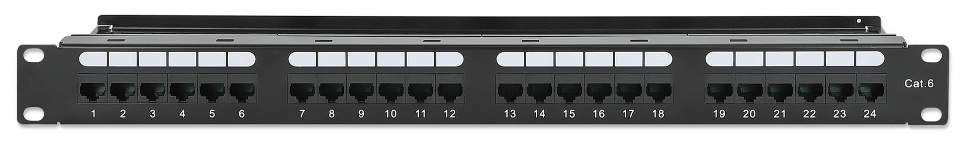 Pannello Patch UTP 24 Posti RJ45 Cat.6 con Barra Gestione Cavi