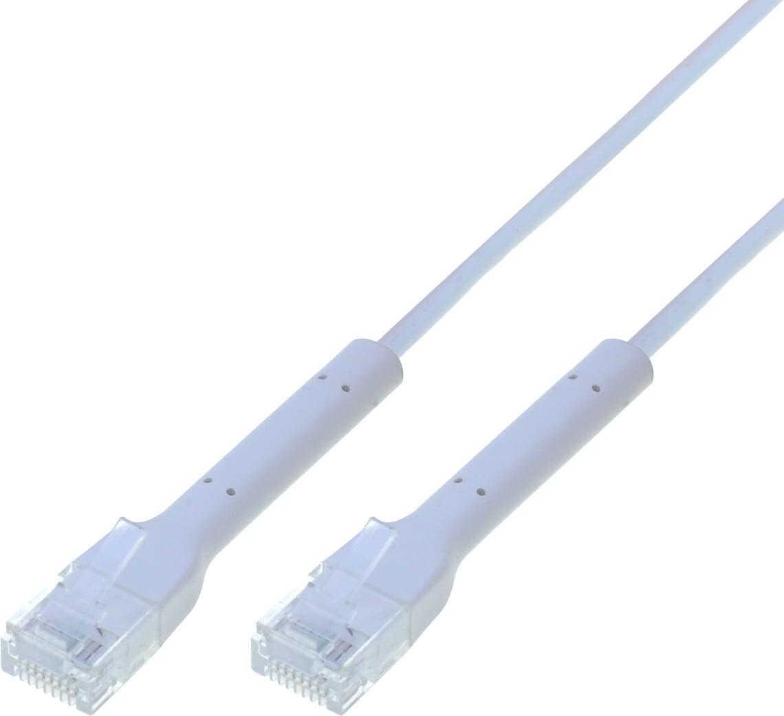 Cavo Slim Patch di Rete Pieghevole in Rame Cat.6A U/UTP 3 metri Bianco
