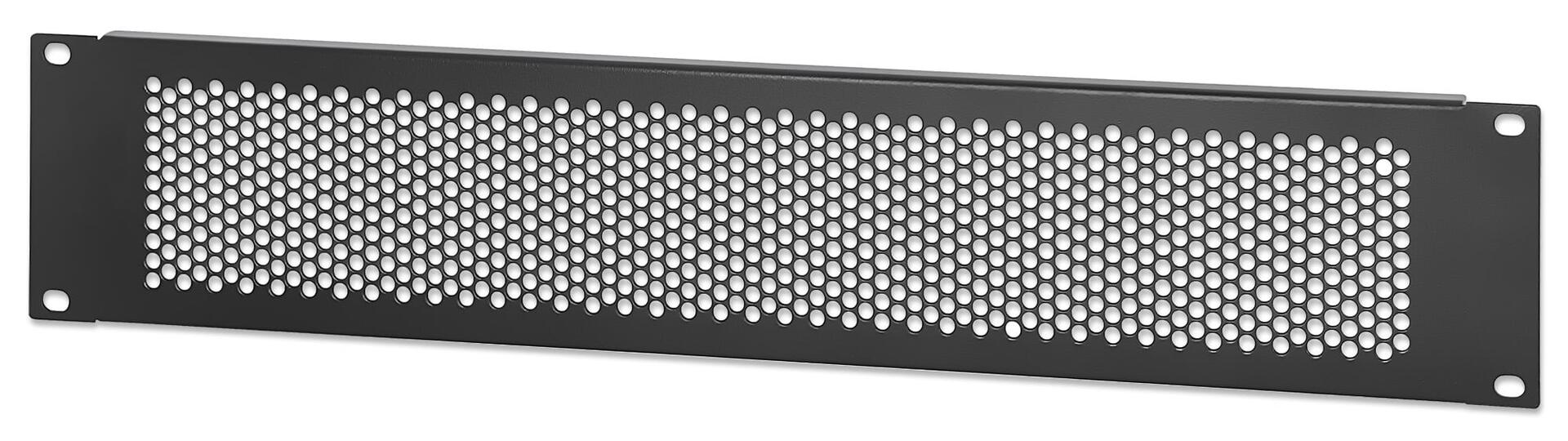 Pannello Cieco Ventilato per Armadi Rack 19'' 2U Nero