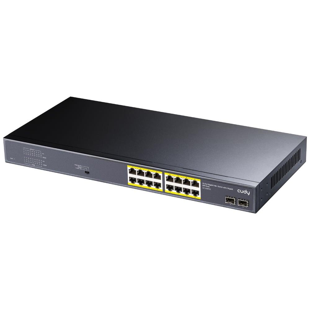 Switch Gigabit PoE+ 16 Porte con 2 slot SFP Gigabit, GS1020PS2