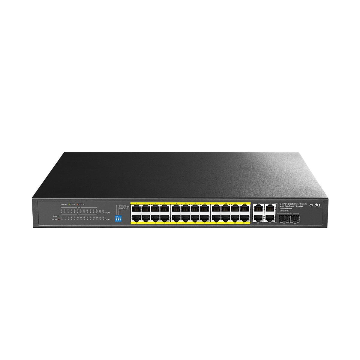 Switch Gigabit 24 Porte GbE, 2 Uplink GbE, 2 Uplink GbE/SFP Combo, GS1028PS2
