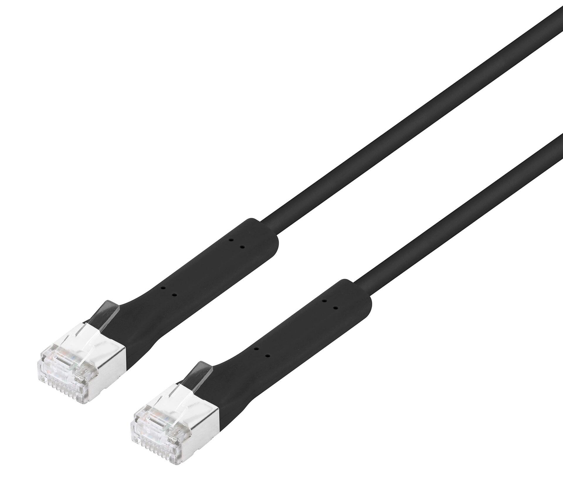 Cavo di rete Patch in Rame Cat. 6A F/FTP Pieghevole FlexiBoot Slim Nero 1 m