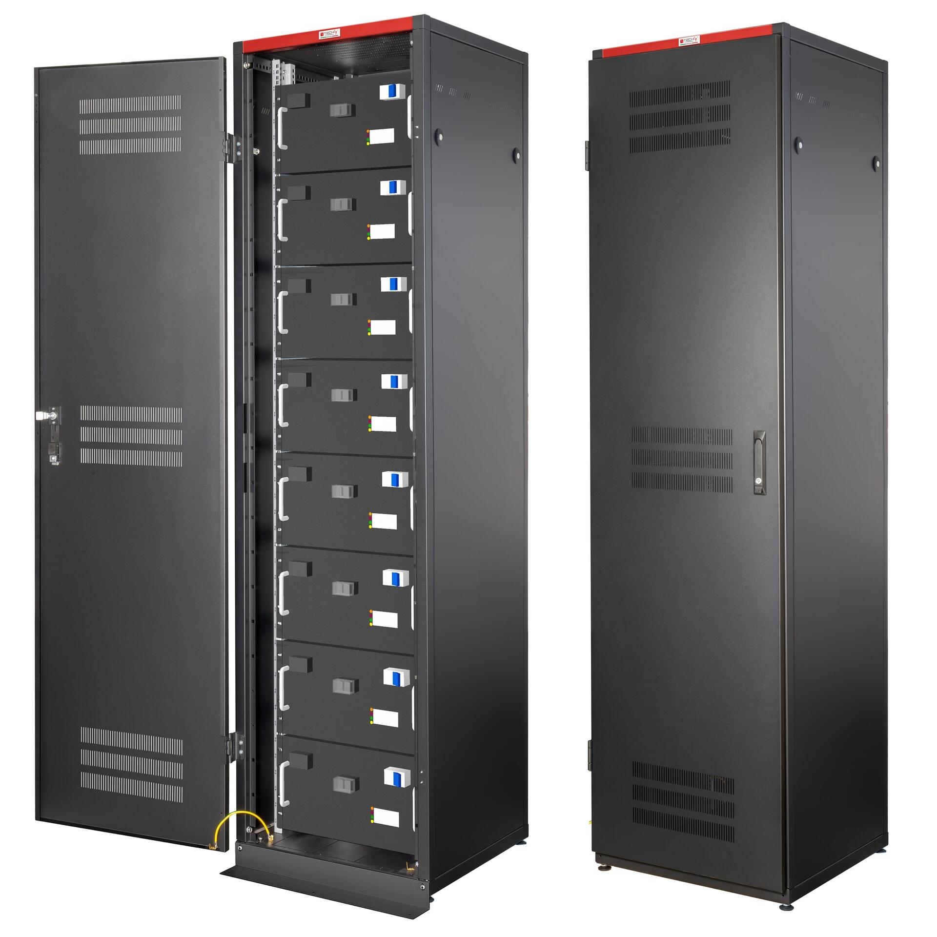 Armadio Rack 19'' 600x600 47U per Batterie Fotovoltaico Nero