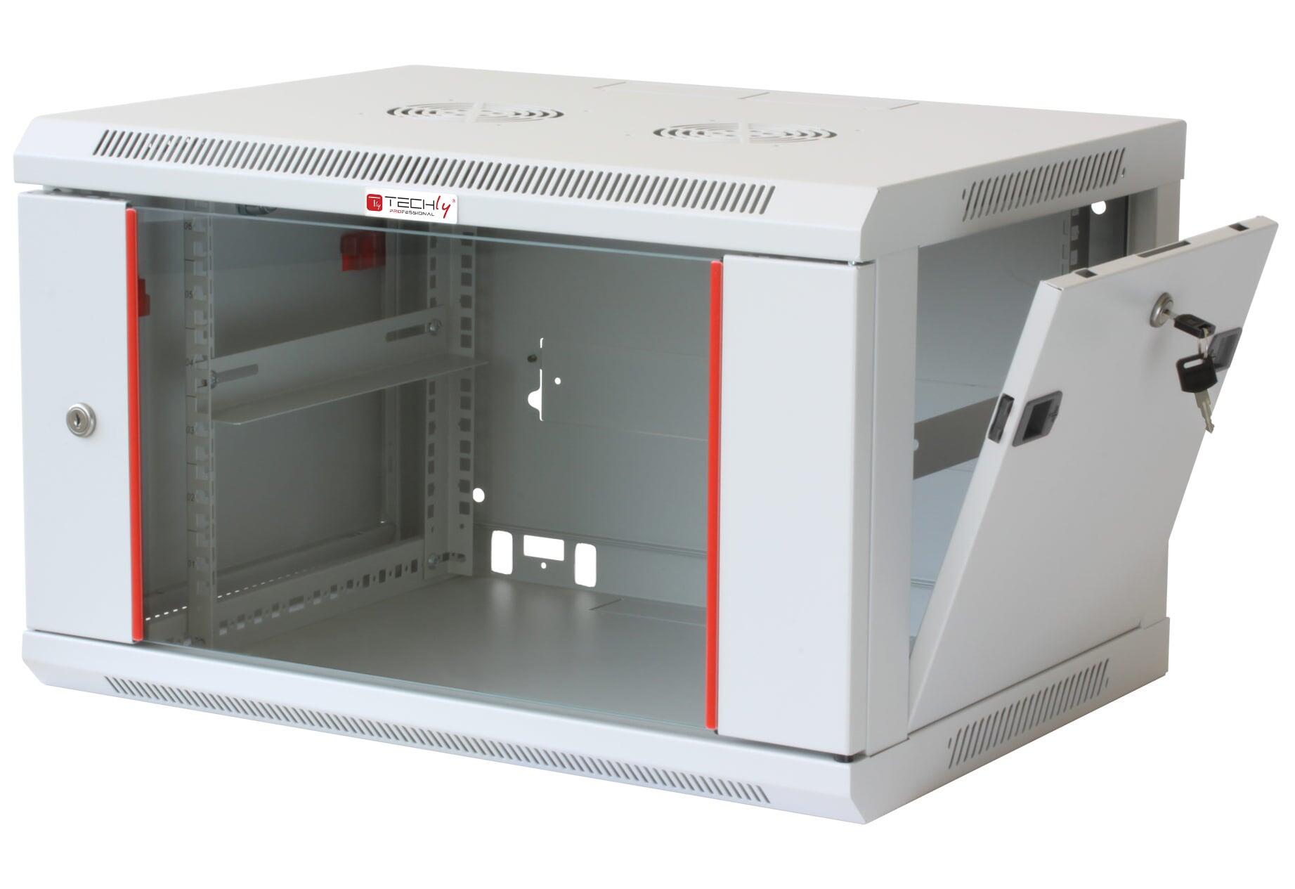 Armadio Rack 19'' a muro 12 unità sezione unica prof. 450mm Grigio