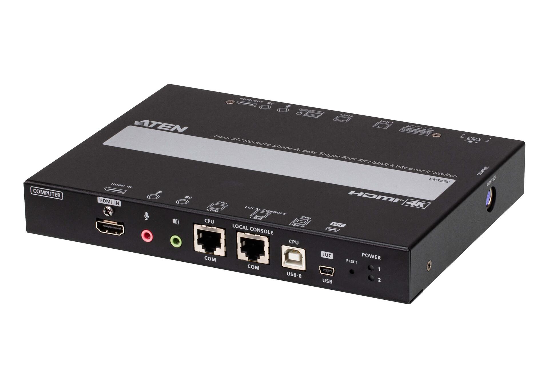 Console LCD con Switch KVM Over IP 4K ad Accesso Condiviso Locale e Remoto a Porta Singola, CN9850